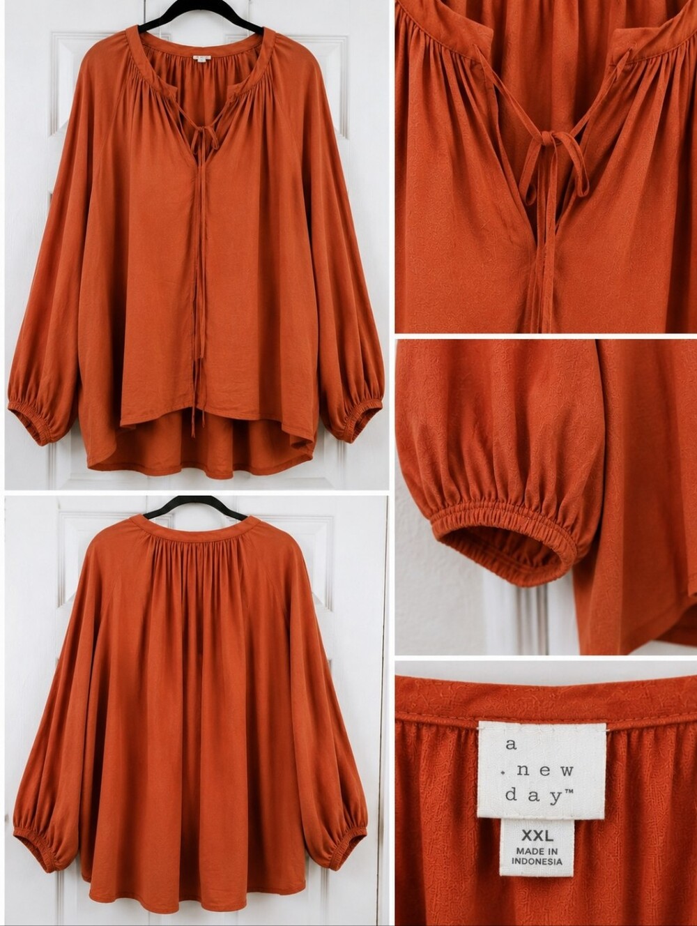 A New Day Linen Top XXL | Relaxed Boho Casual | Lightweight Natural|Like New - Picture 5 of 8